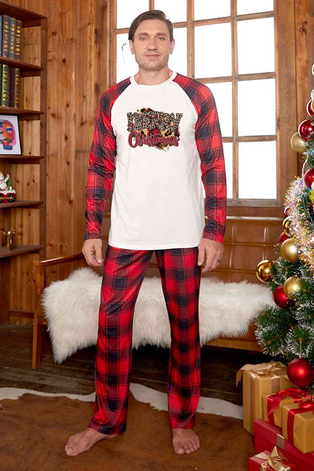 MERRY CHRISTMAS Graphic Top and Plaid Pants Set | Sugarz Chique Boutique