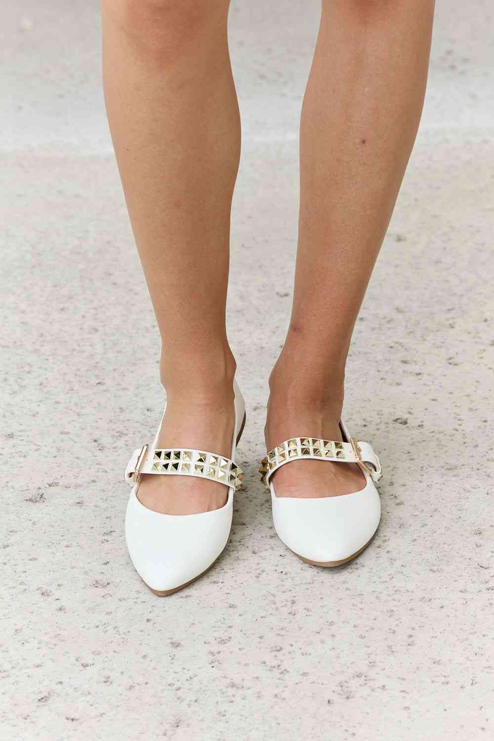 Forever Link Pointed Toe Studded Ballet Flats | Sugarz Chique Boutique