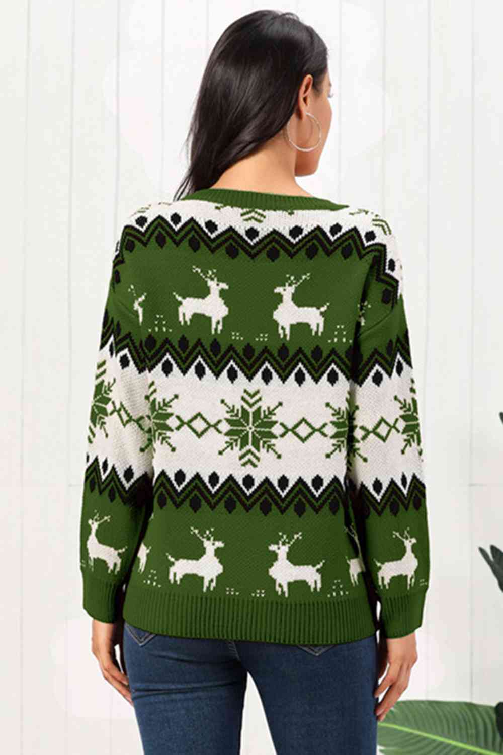 Reindeer Round Neck Sweater | Sugarz Chique Boutique