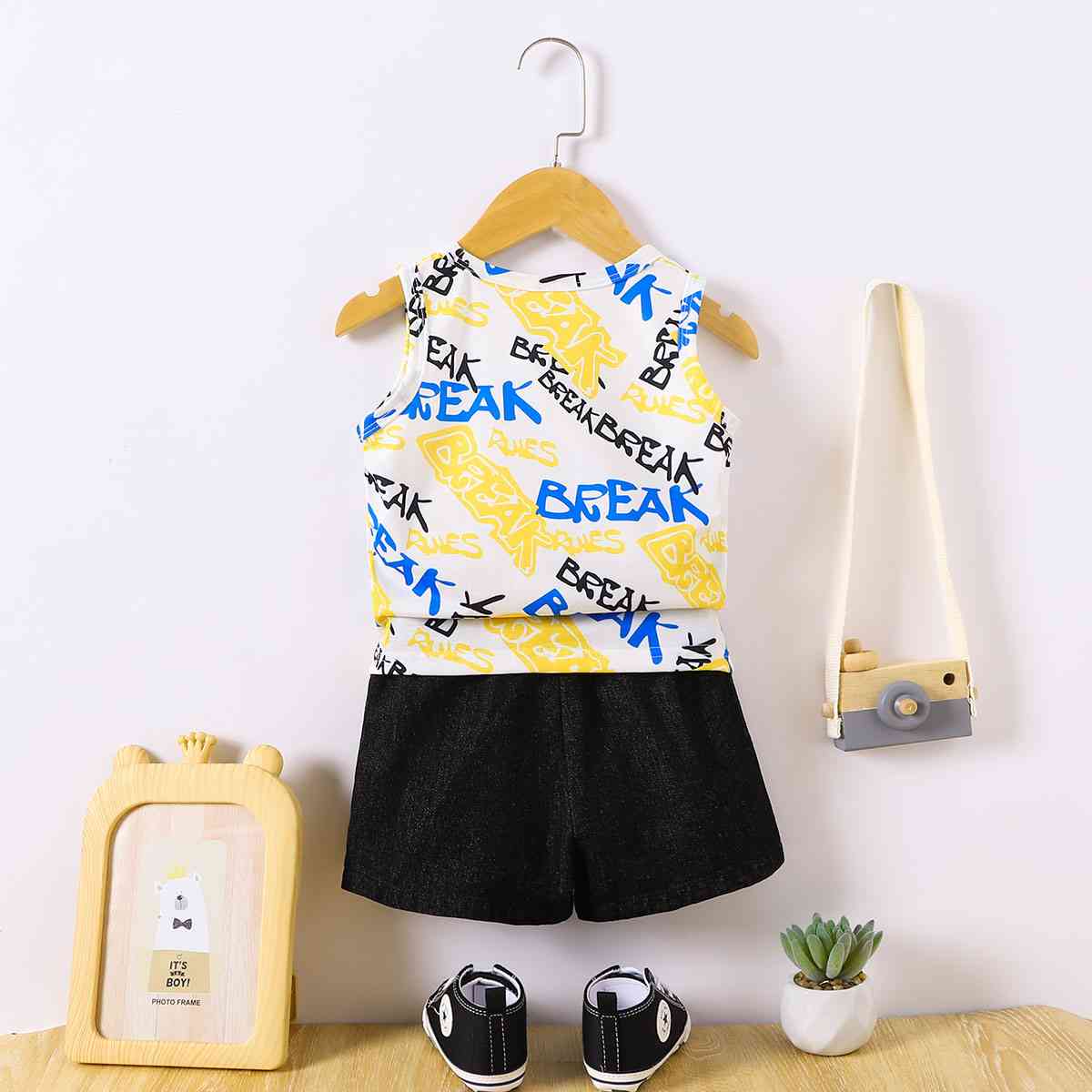 BREAK Printed Round Neck Tank and Shorts Set | Sugarz Chique Boutique