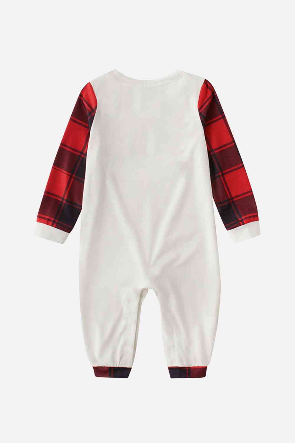 LOVE Graphic Plaid Sleeve Jumpsuit | Sugarz Chique Boutique