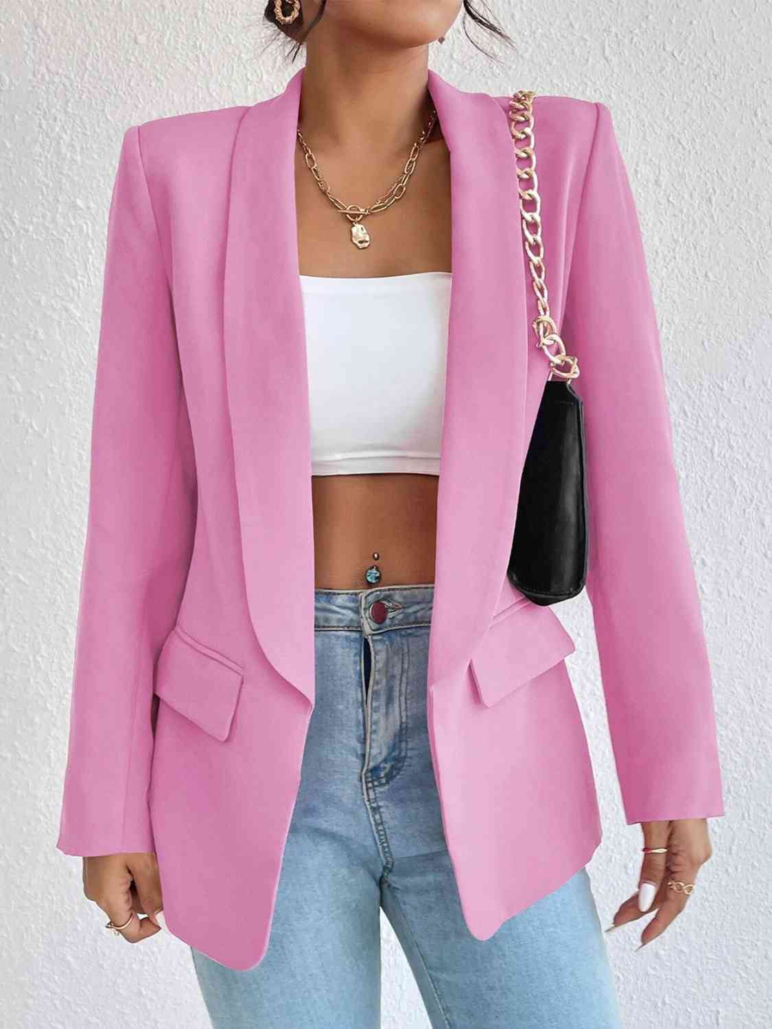 Shawl Collar Long Sleeve Blazer | Sugarz Chique Boutique