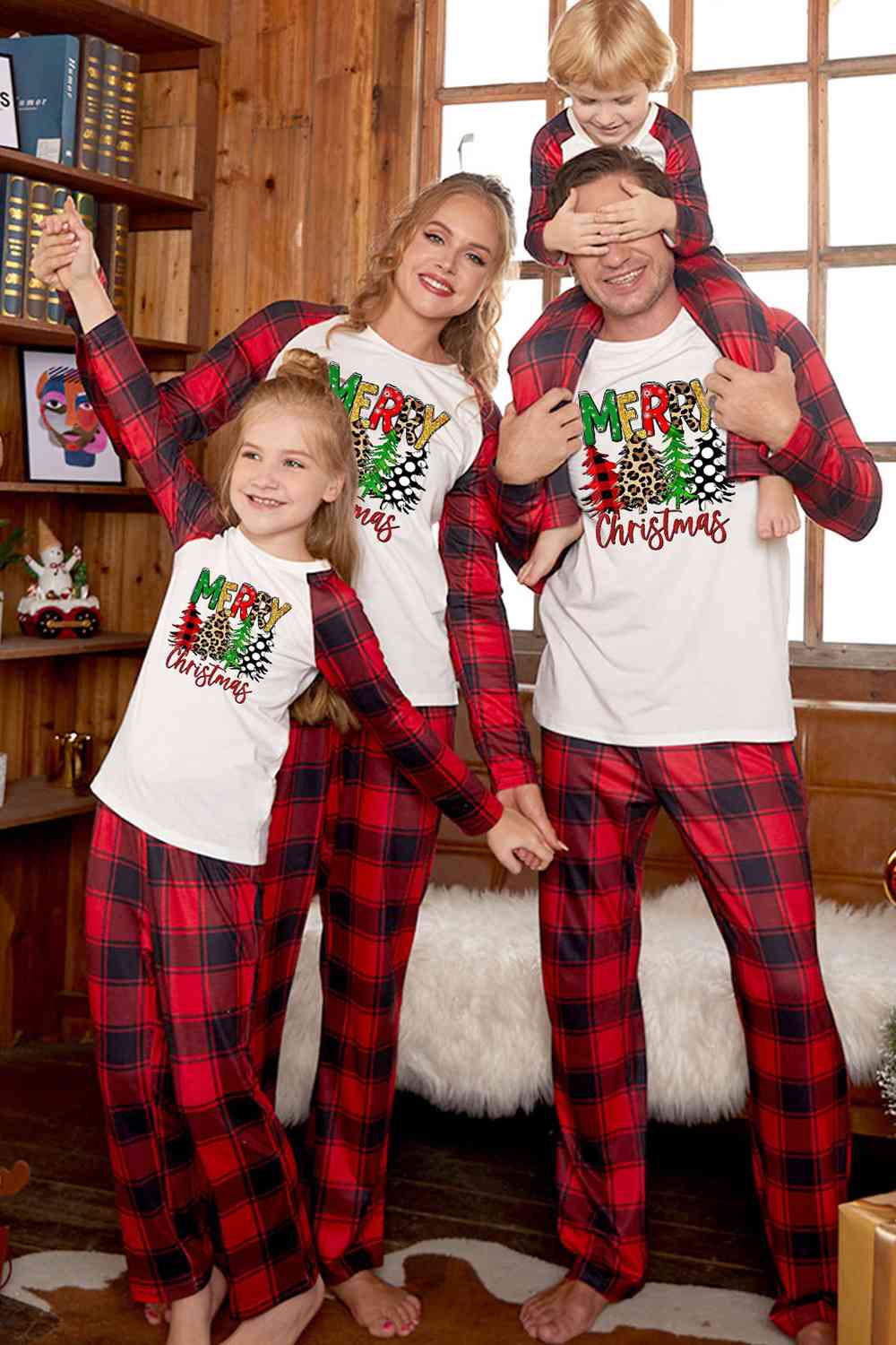 MERRY CHRISTMAS Graphic Top and Plaid Pants Set | Sugarz Chique Boutique