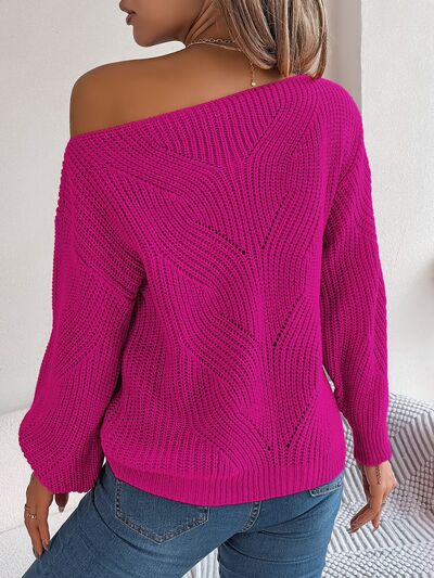 Openwork Long Sleeve Sweater | Sugarz Chique Boutique