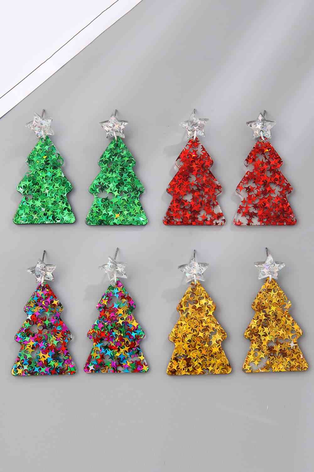 Christmas Tree Acrylic Earrings | Sugarz Chique Boutique