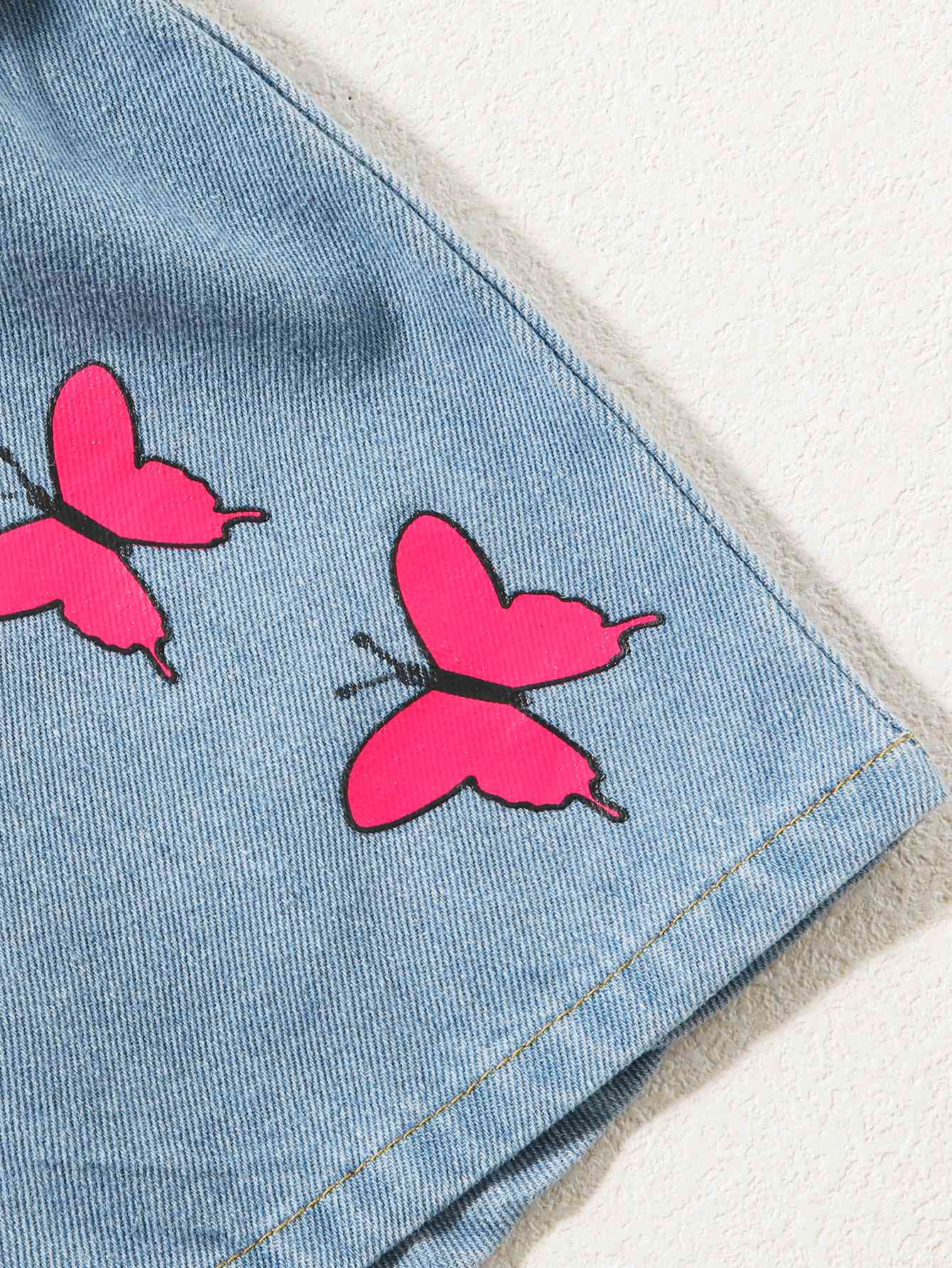 Butterfly Graphic Top and Belted Denim Shorts Set | Sugarz Chique Boutique