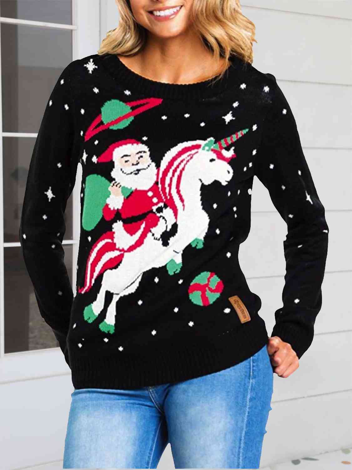 Christmas Round Neck Knit Top | Sugarz Chique Boutique