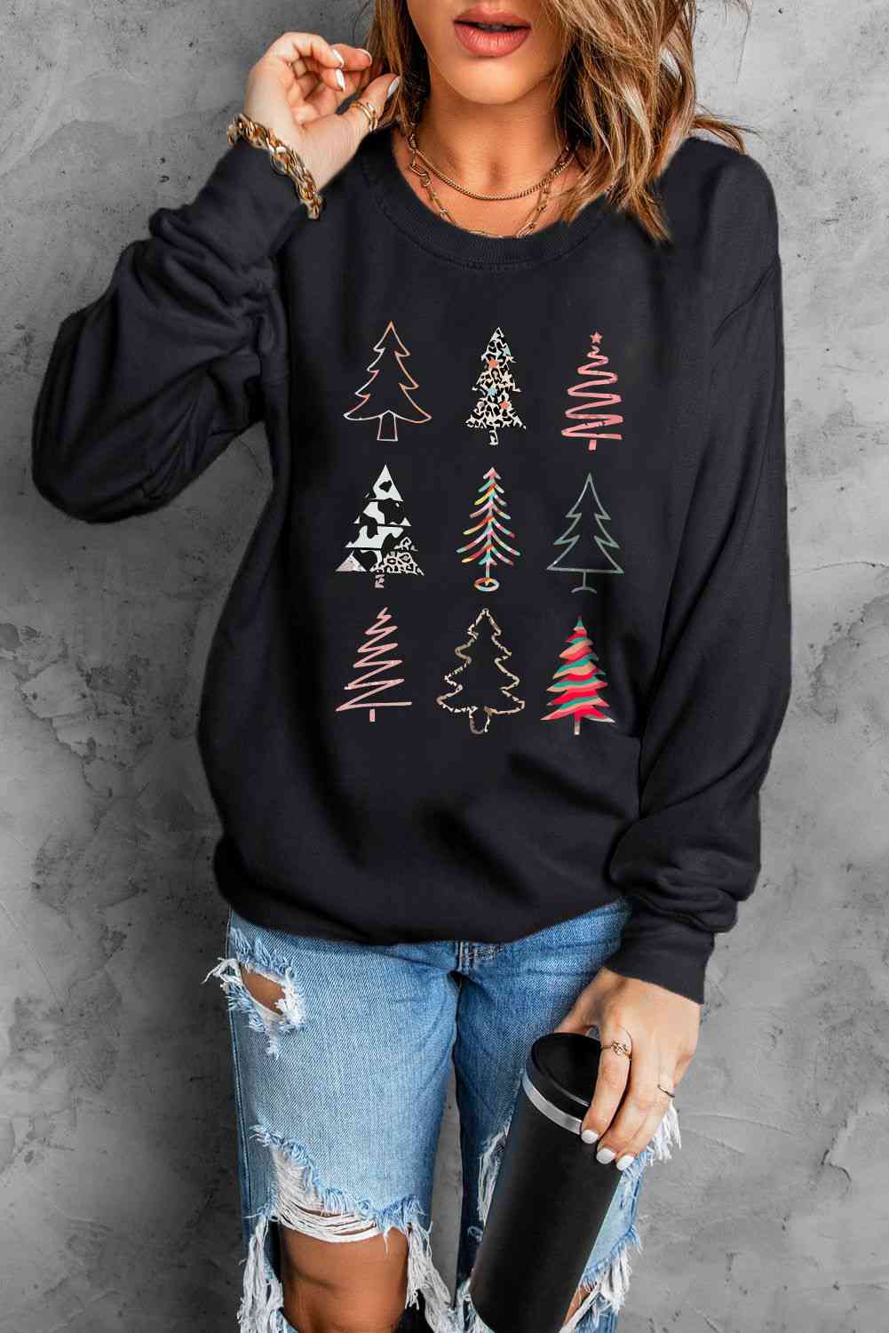 Chrismas Tree Graphic Sweatshirt | Sugarz Chique Boutique