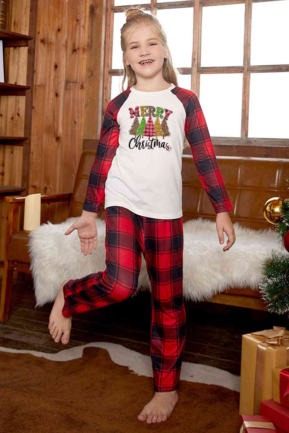 MERRY CHRISTMAS Graphic Top and Plaid Pants Set | Sugarz Chique Boutique