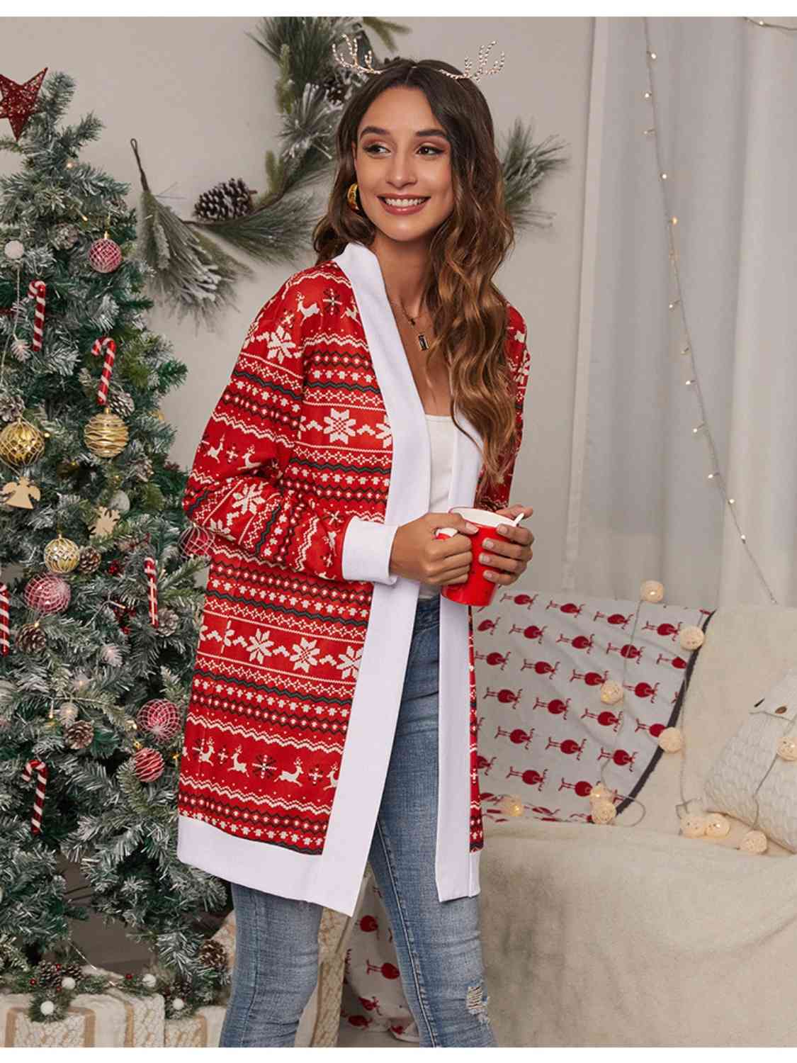 Christmas Open Front Cardigan | Sugarz Chique Boutique