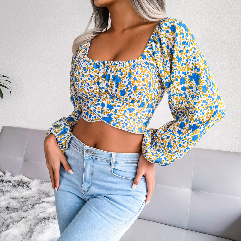 Ditsy Floral Crisscross Cropped Top | Sugarz Chique Boutique