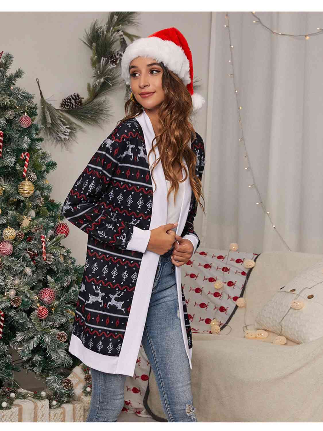 Christmas Open Front Cardigan | Sugarz Chique Boutique