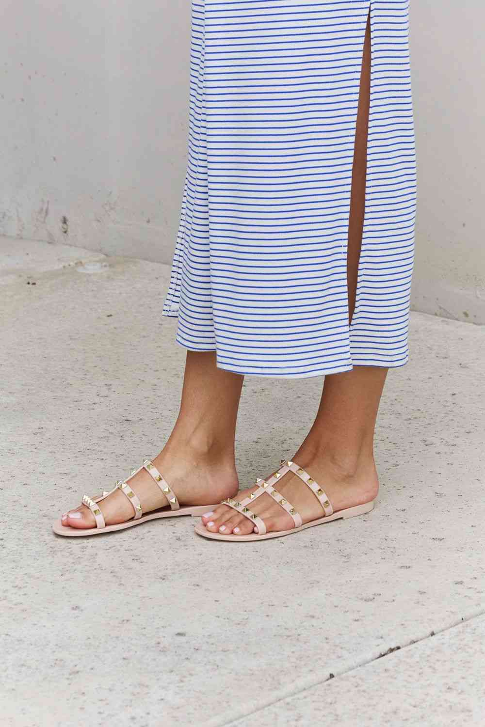 Forever Link Studded Cage Strap Slide Jelly Sandal | Sugarz Chique Boutique