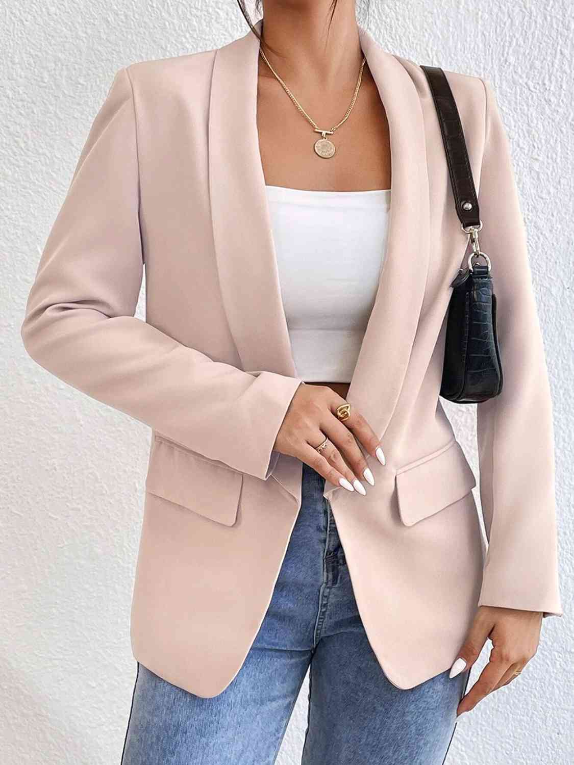 Shawl Collar Long Sleeve Blazer | Sugarz Chique Boutique