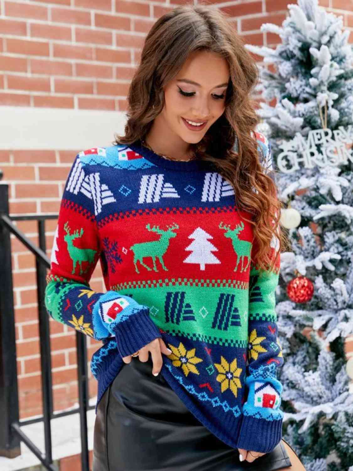 Christmas Round Neck Sweater | Sugarz Chique Boutique