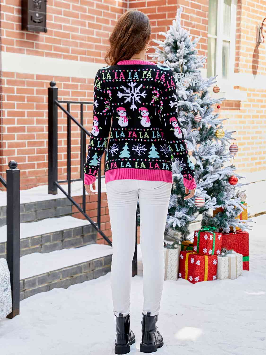 Christmas Ribbed Trim Sweater | Sugarz Chique Boutique