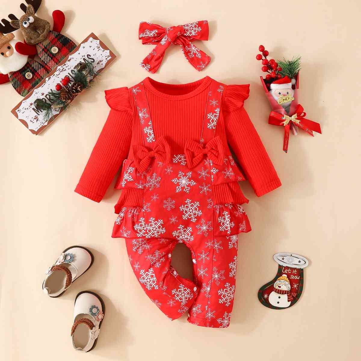 Snowflake Bow Detail Jumpsuit | Sugarz Chique Boutique