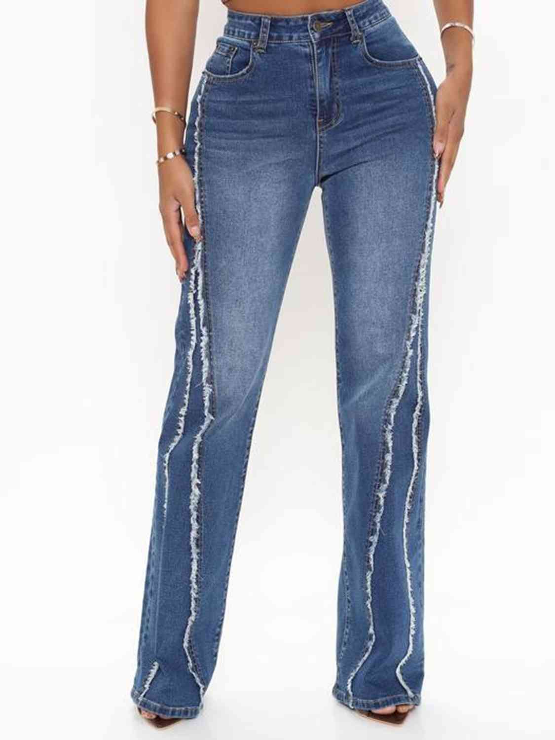 Raw Hem High Waist Jeans | Sugarz Chique Boutique