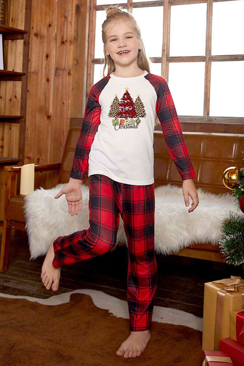 MERRY CHRISTMAS Graphic Top and Plaid Pants Set | Sugarz Chique Boutique