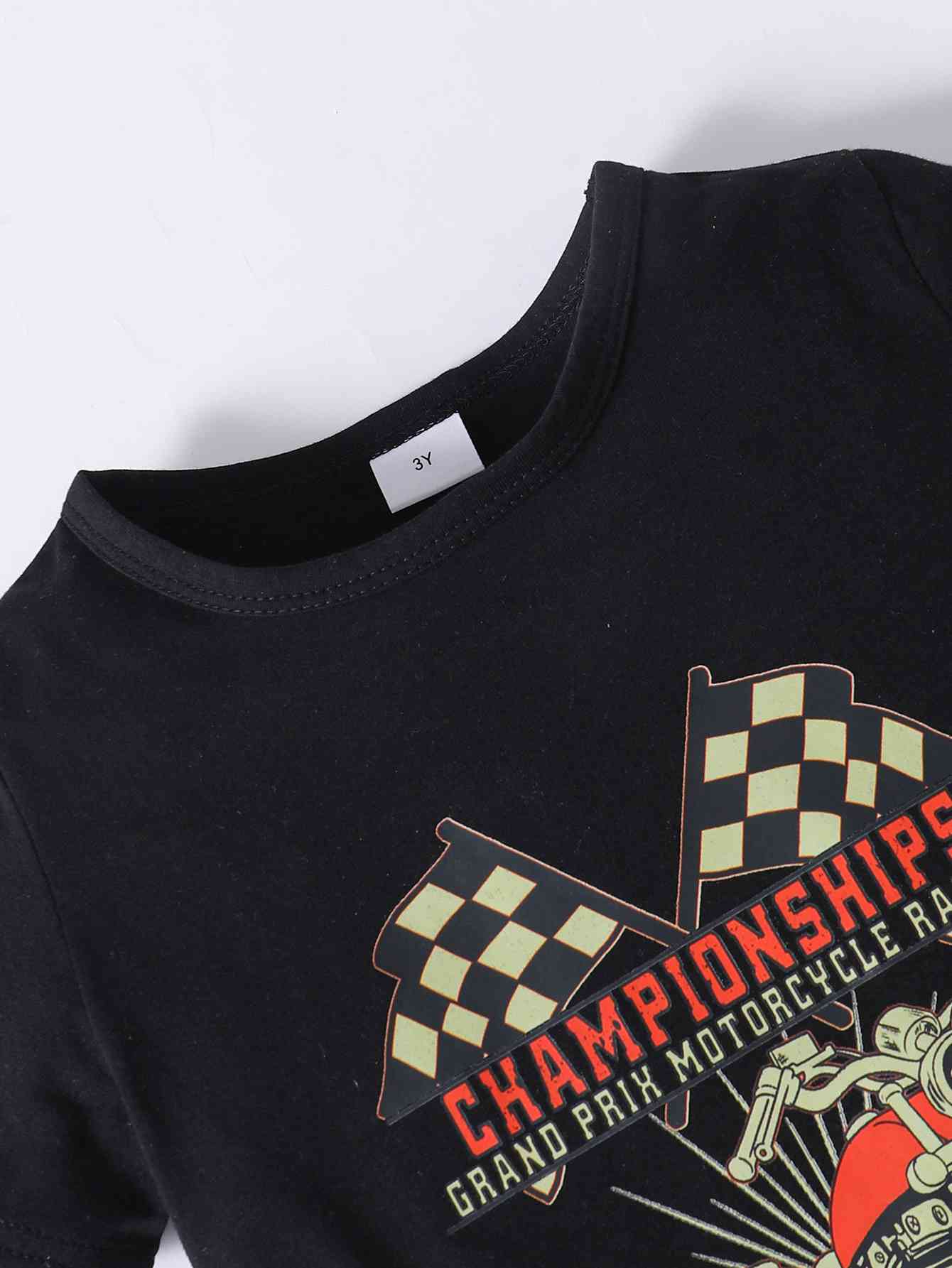 Boys CHAMPIONSHIPS Graphic Tee and Shorts Set | Sugarz Chique Boutique