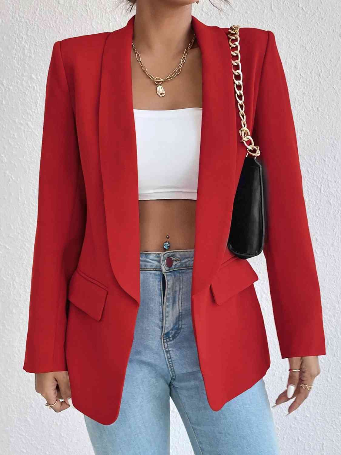 Shawl Collar Long Sleeve Blazer | Sugarz Chique Boutique