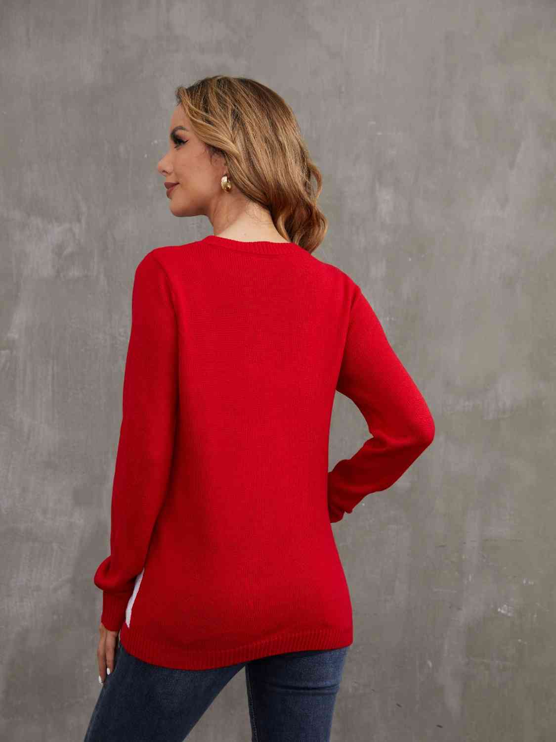Rudolph Pom-Pom Trim Sweater | Sugarz Chique Boutique