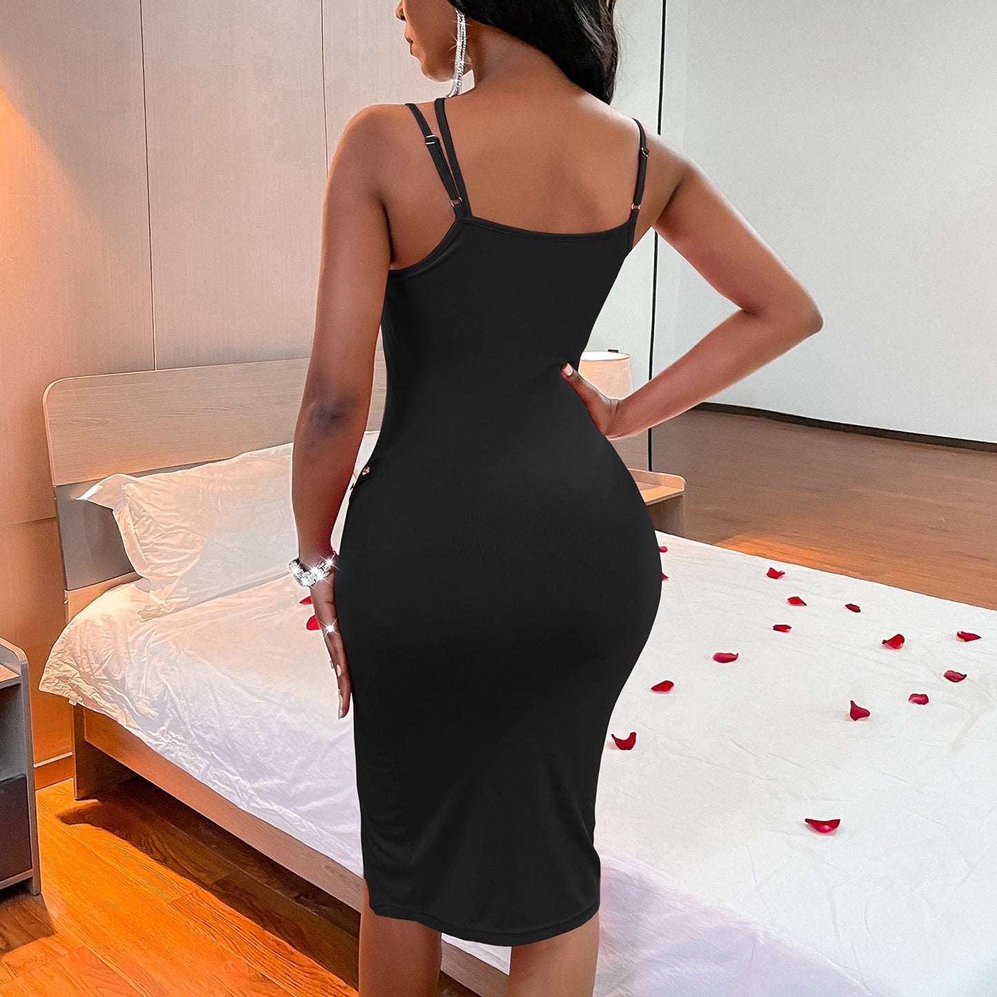 Spaghetti Strap Slit Dress | Sugarz Chique Boutique