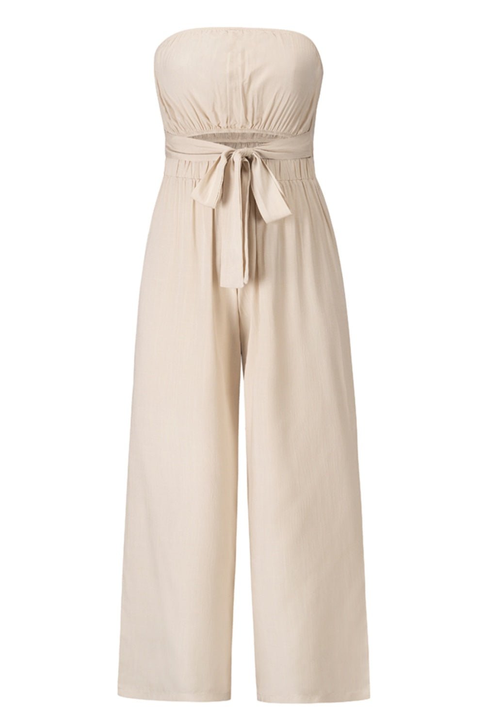 Tied Cutout Tube Wide Leg Jumpsuit | Sugarz Chique Boutique