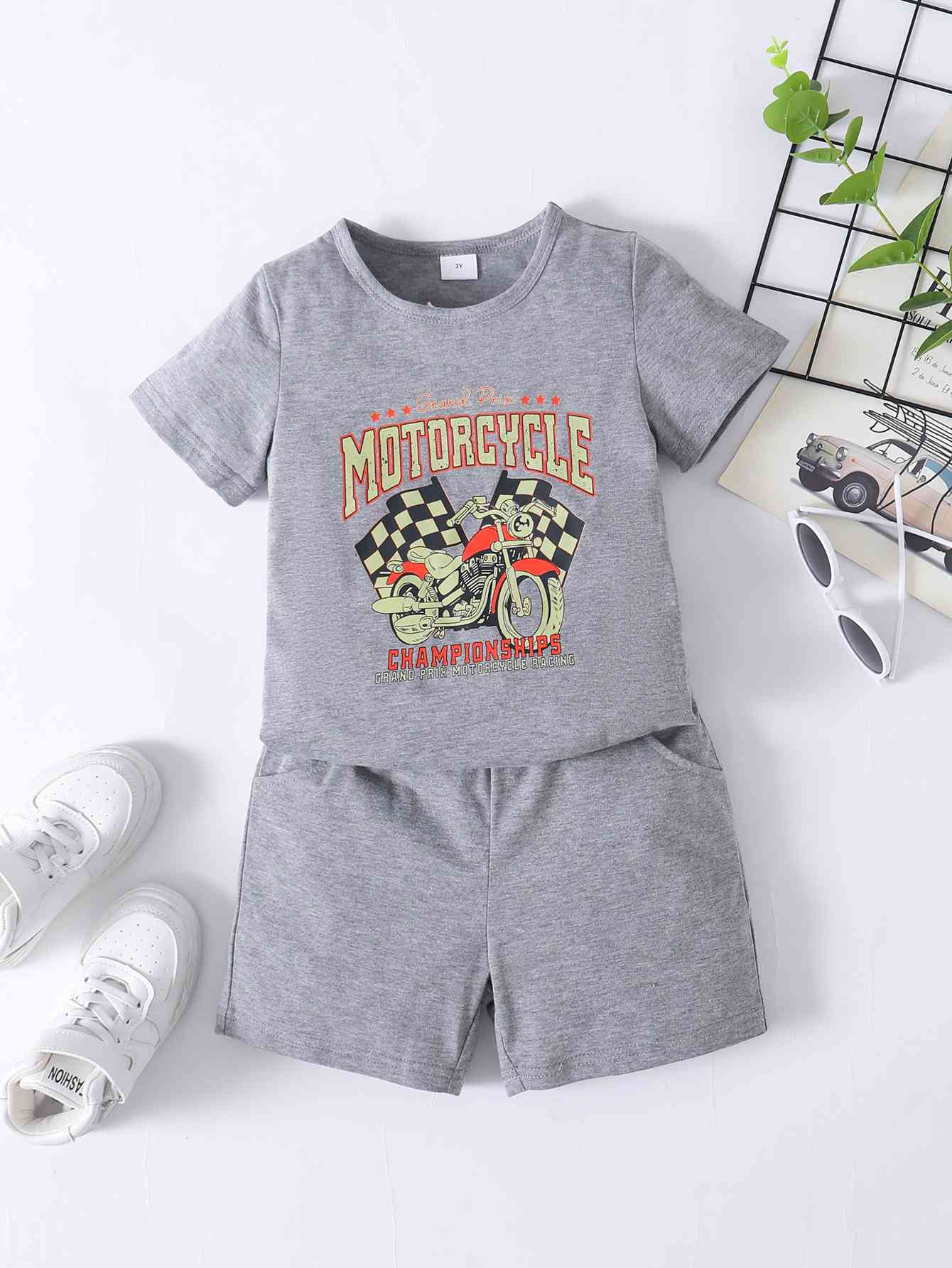 Boys CHAMPIONSHIPS Graphic Tee and Shorts Set | Sugarz Chique Boutique