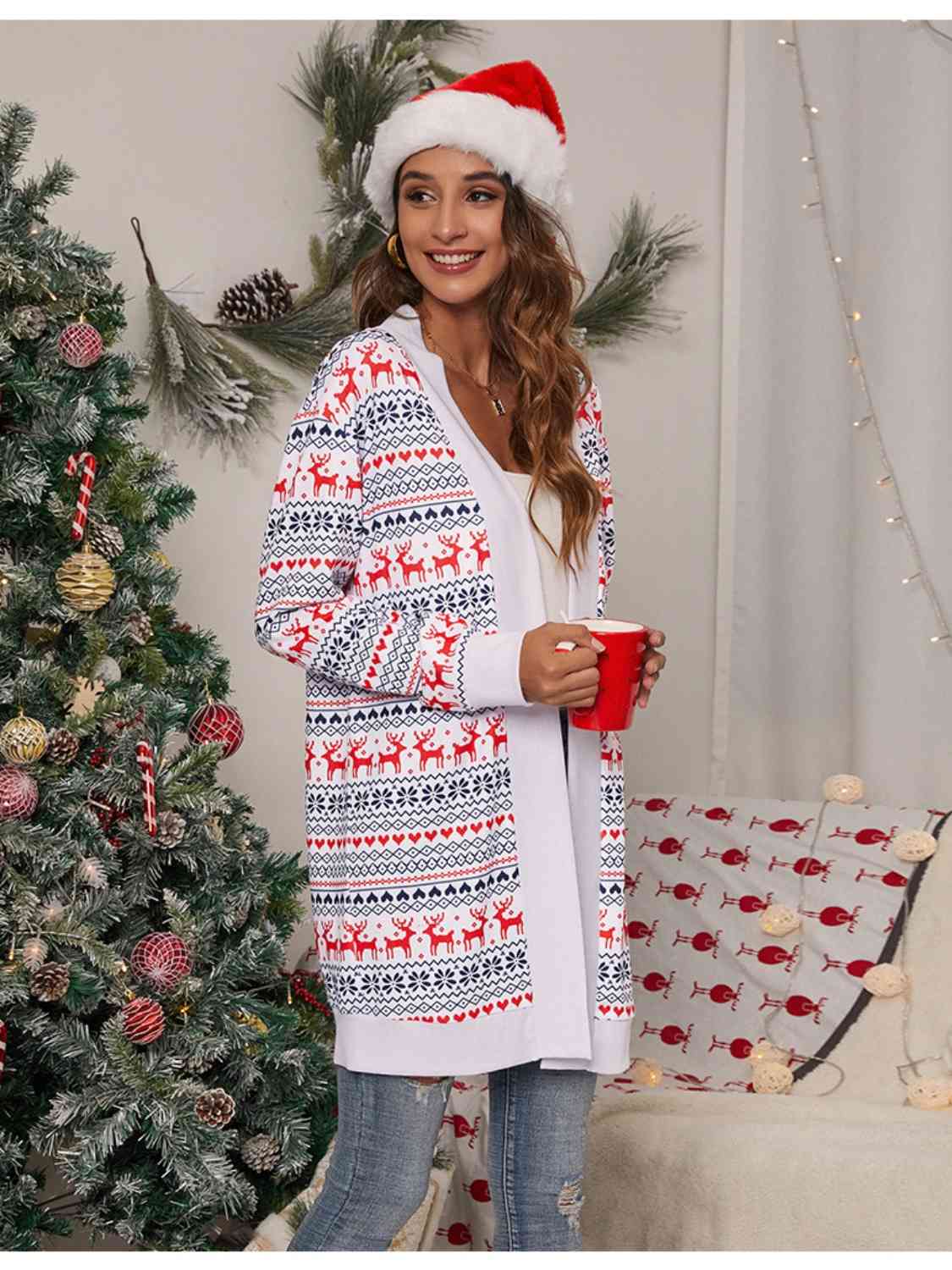 Christmas Open Front Cardigan | Sugarz Chique Boutique