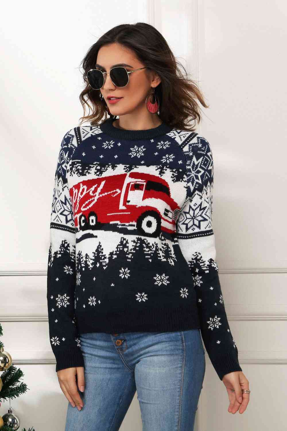 HAPPY Christmas Raglan Sleeve Sweater | Sugarz Chique Boutique
