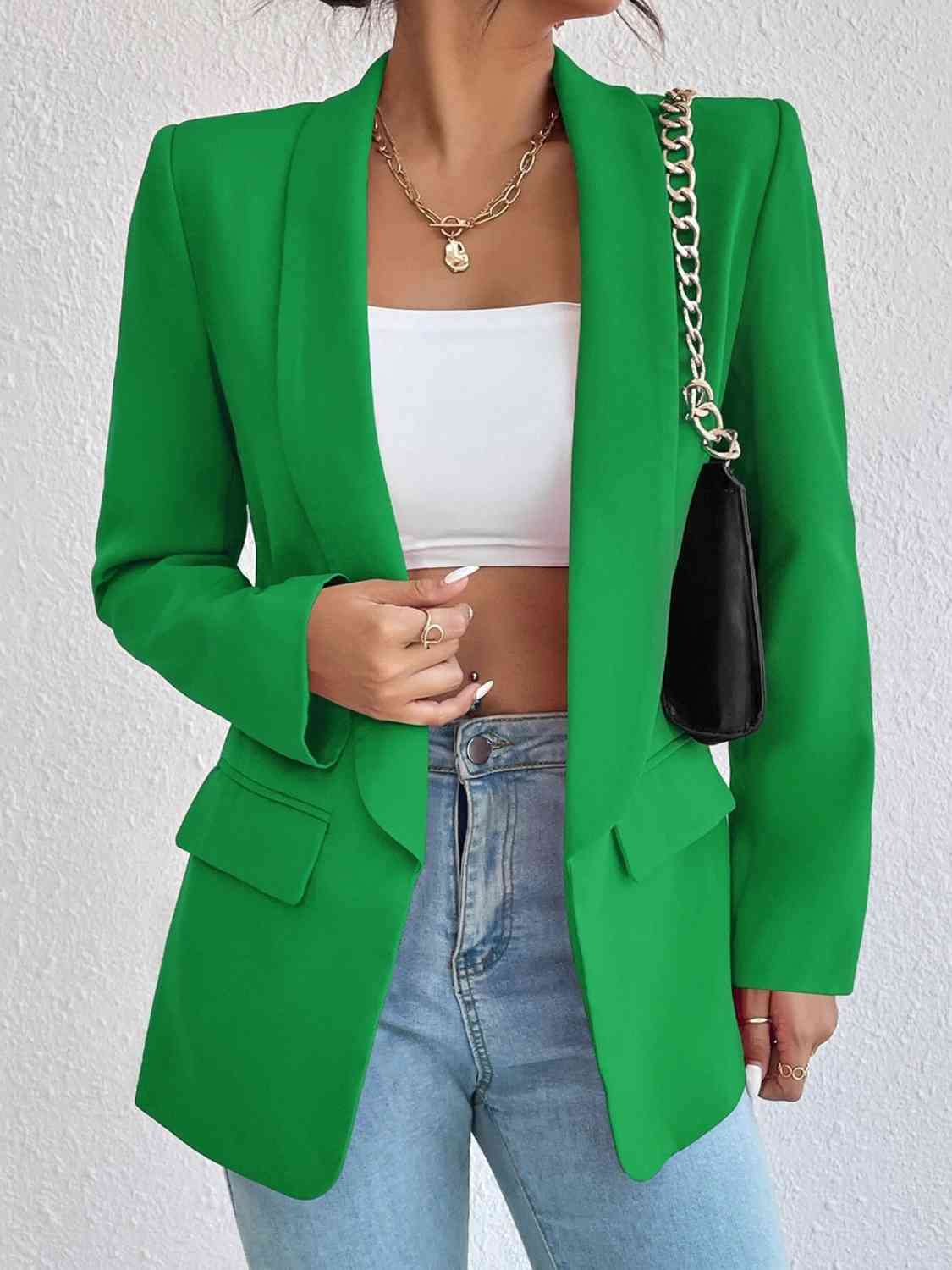 Shawl Collar Long Sleeve Blazer | Sugarz Chique Boutique