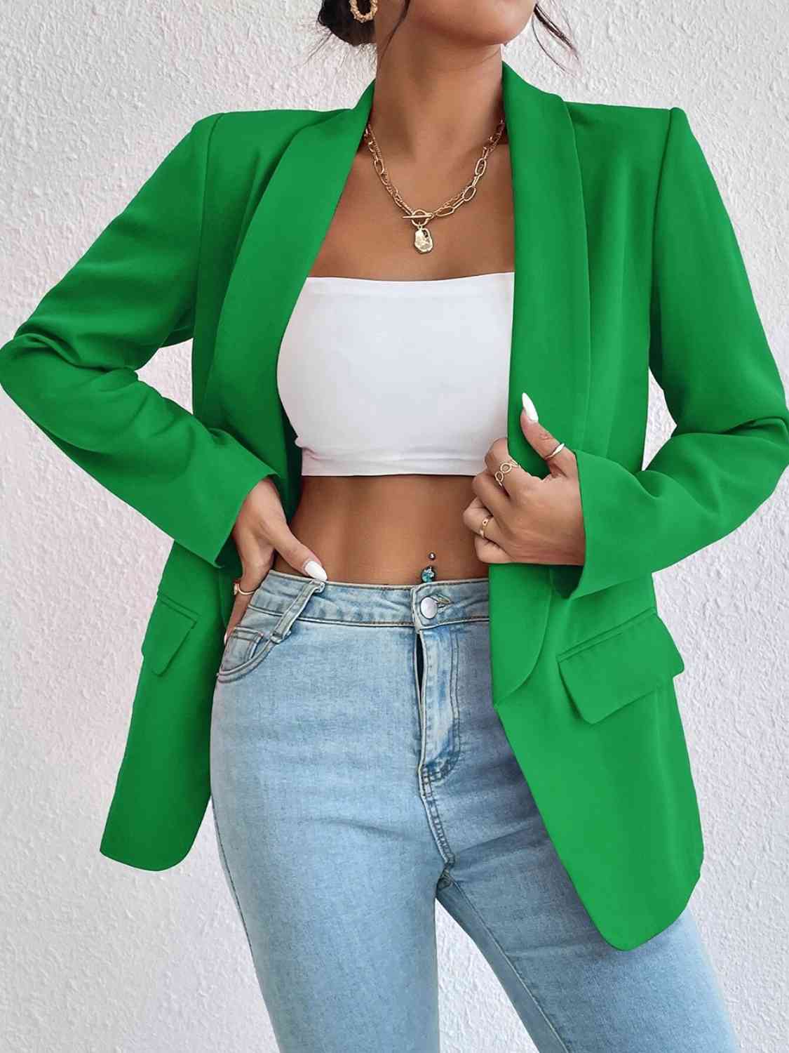 Shawl Collar Long Sleeve Blazer | Sugarz Chique Boutique