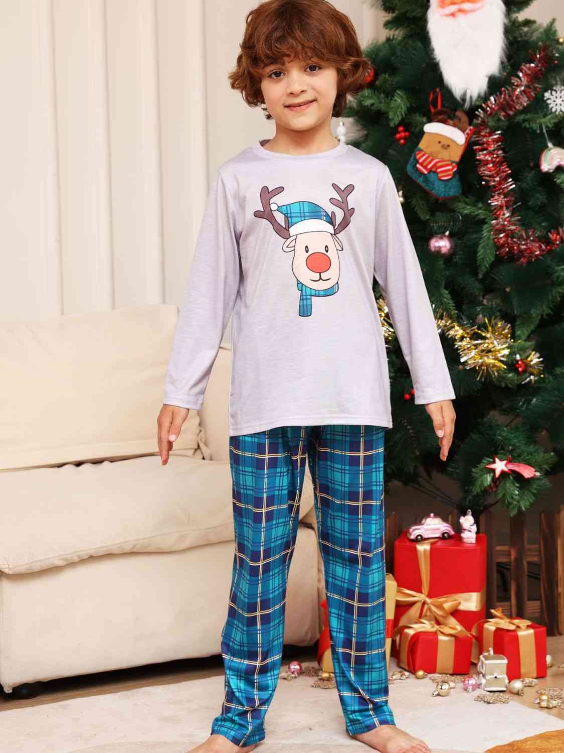 Rudolph Graphic Long Sleeve Top and Plaid Pants Set | Sugarz Chique Boutique