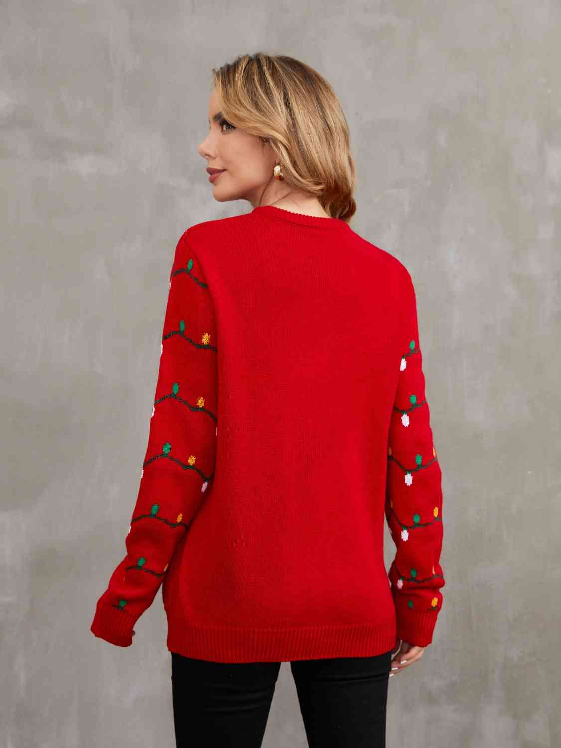 Christmas Theme Round Neck Sweater | Sugarz Chique Boutique