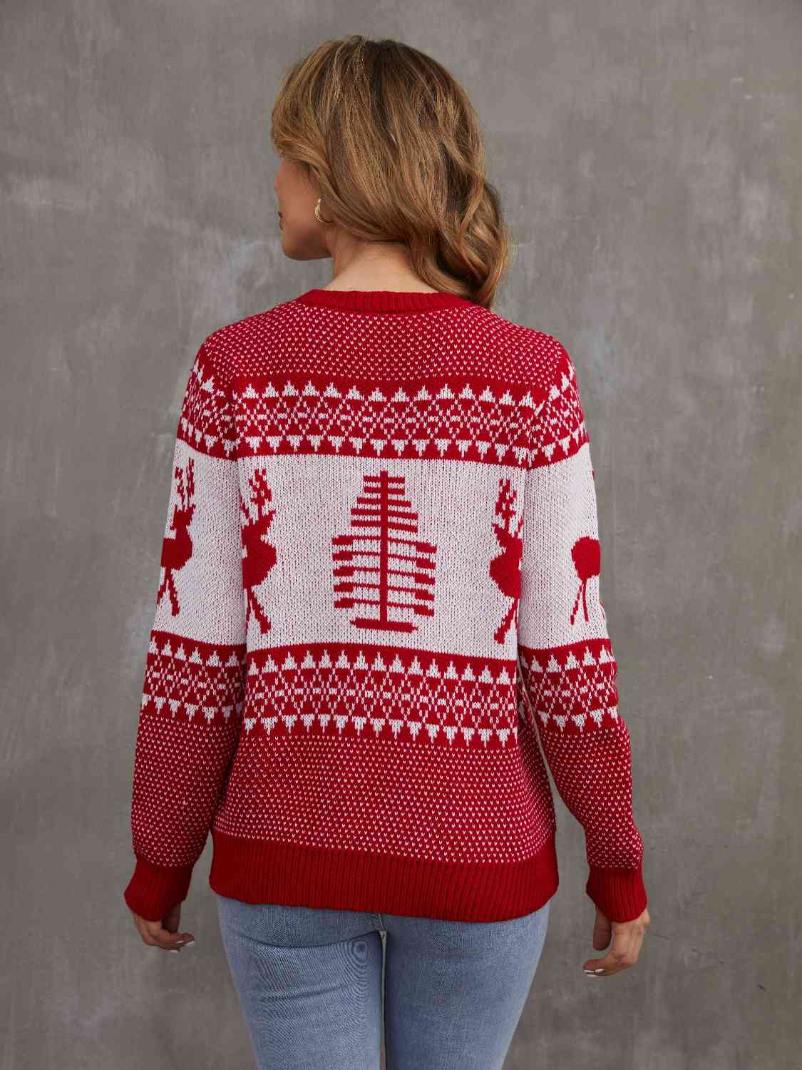 Christmas Theme Round Neck Sweater | Sugarz Chique Boutique