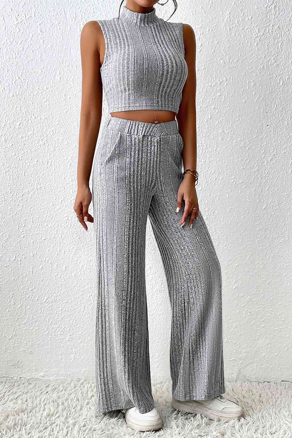 Mock Neck Tank and Pants Set | Sugarz Chique Boutique