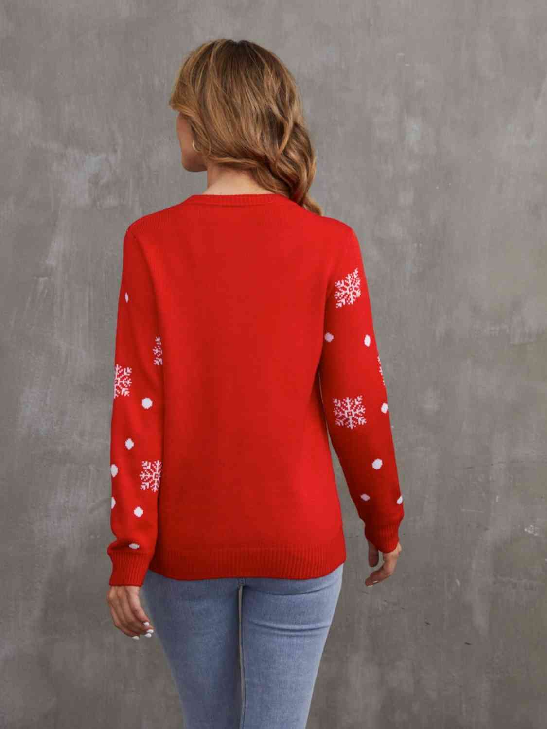 Christmas Theme Round Neck Sweater | Sugarz Chique Boutique