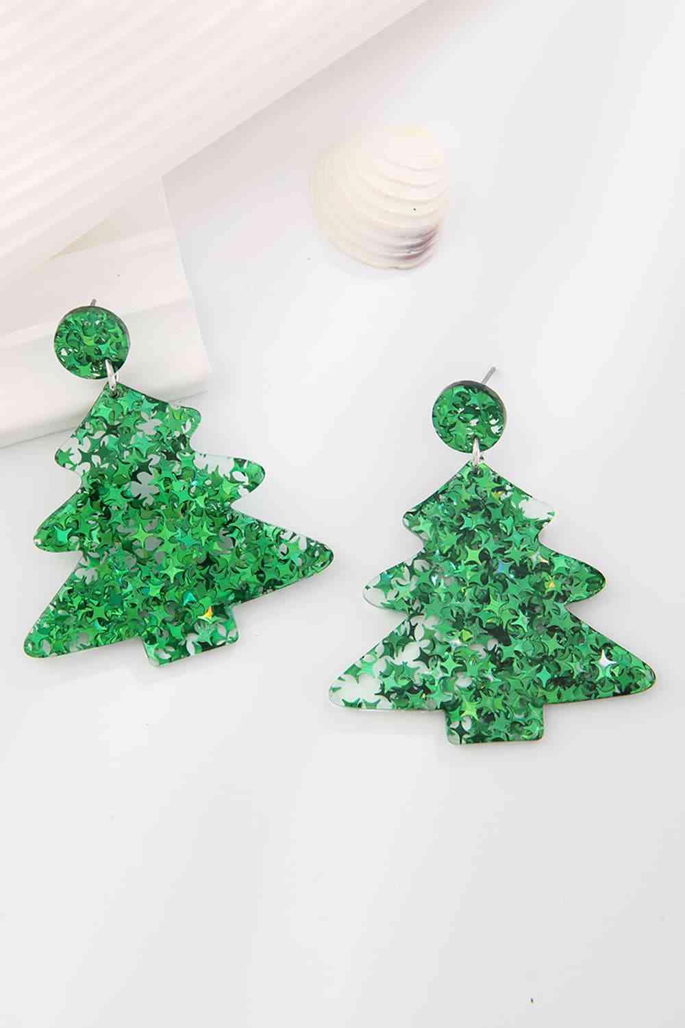 Christmas Tree Acrylic Earrings | Sugarz Chique Boutique