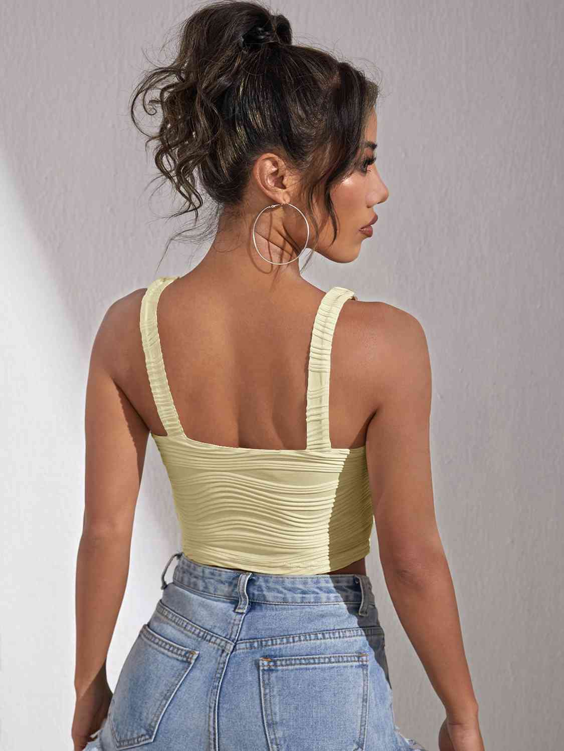 Chain Detail Square Neck Tank | Sugarz Chique Boutique