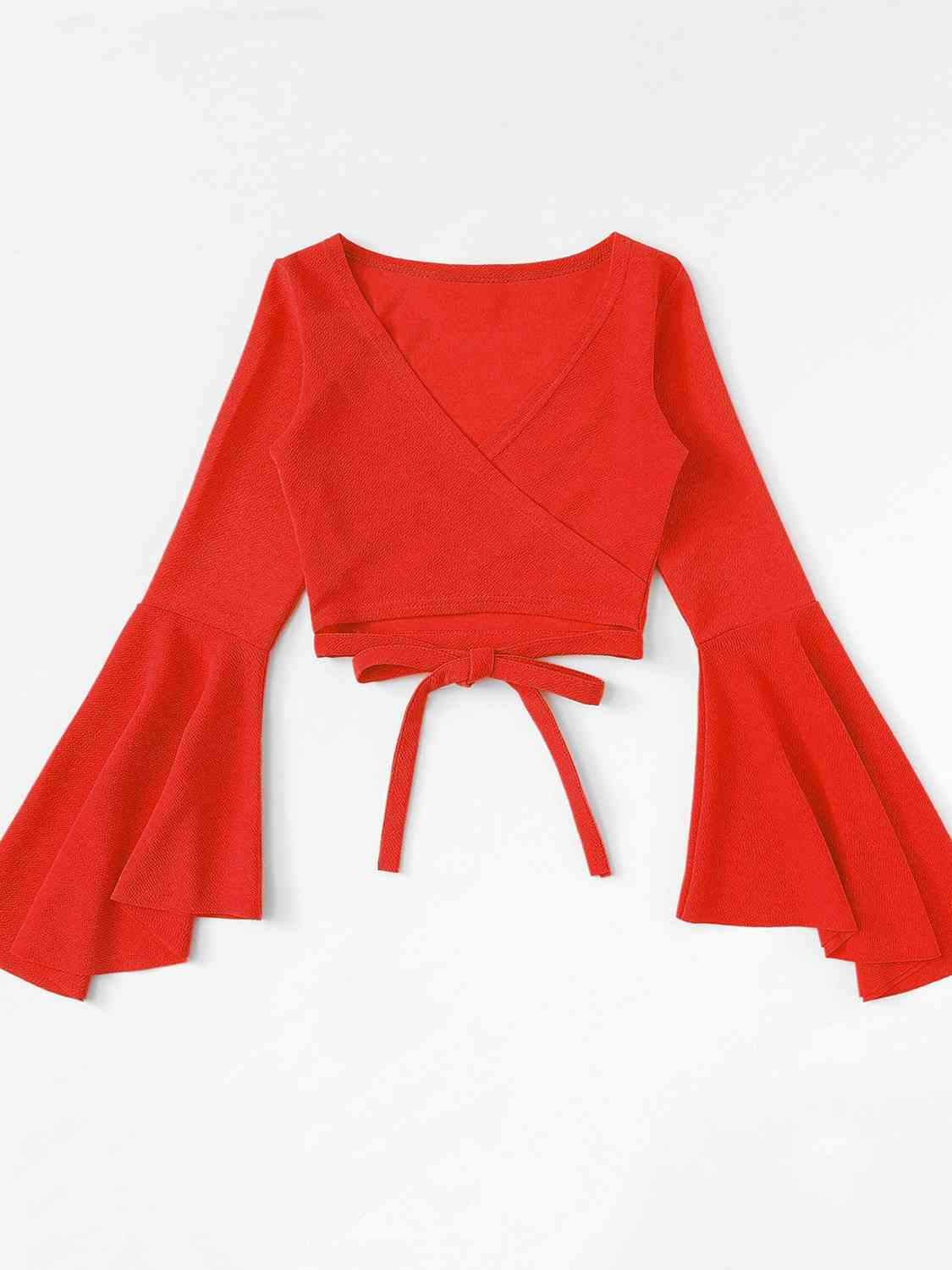 Tied Flare Sleeve Top | Sugarz Chique Boutique