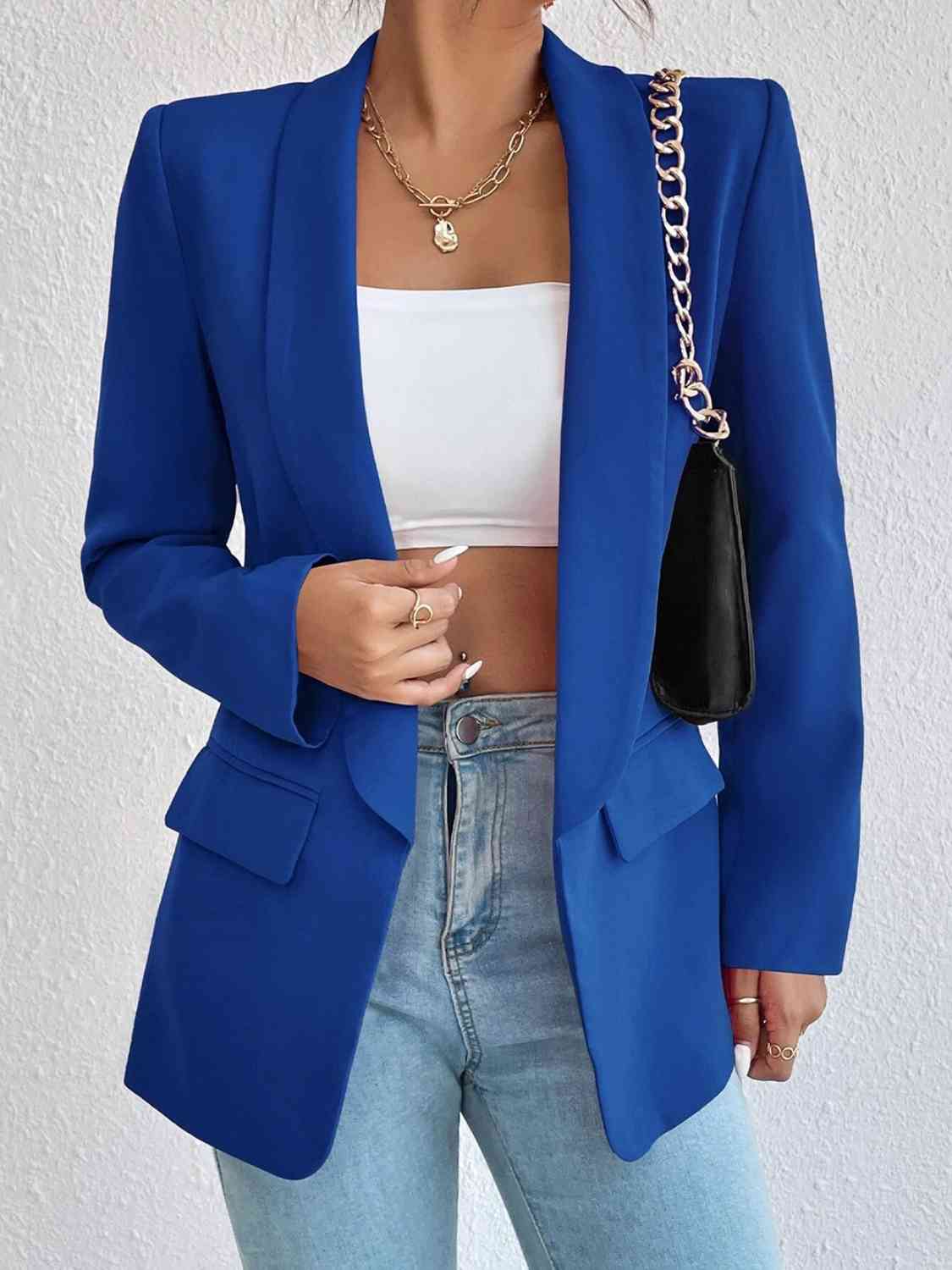 Shawl Collar Long Sleeve Blazer | Sugarz Chique Boutique