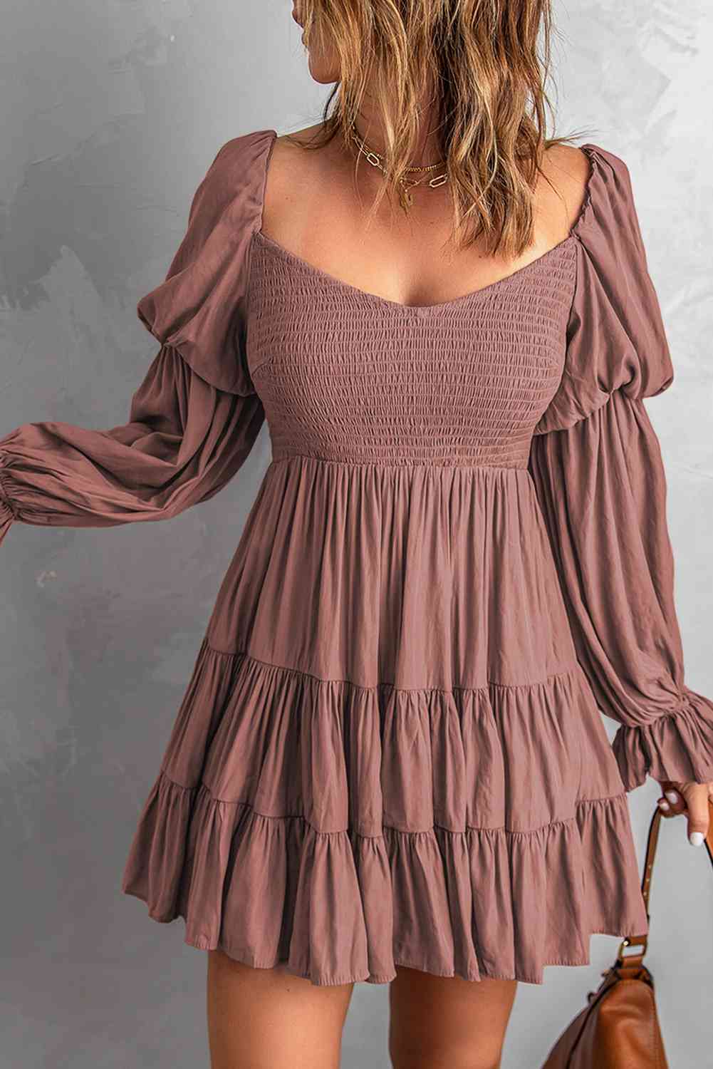 Smocked Off-Shoulder Tiered Mini Dress | Sugarz Chique Boutique