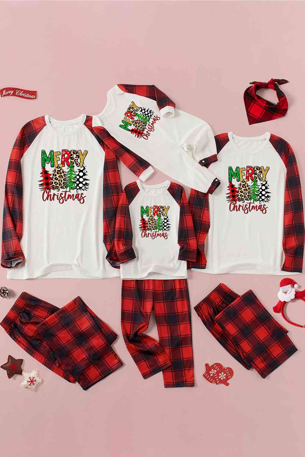 MERRY CHRISTMAS Graphic Top and Plaid Pants Set | Sugarz Chique Boutique
