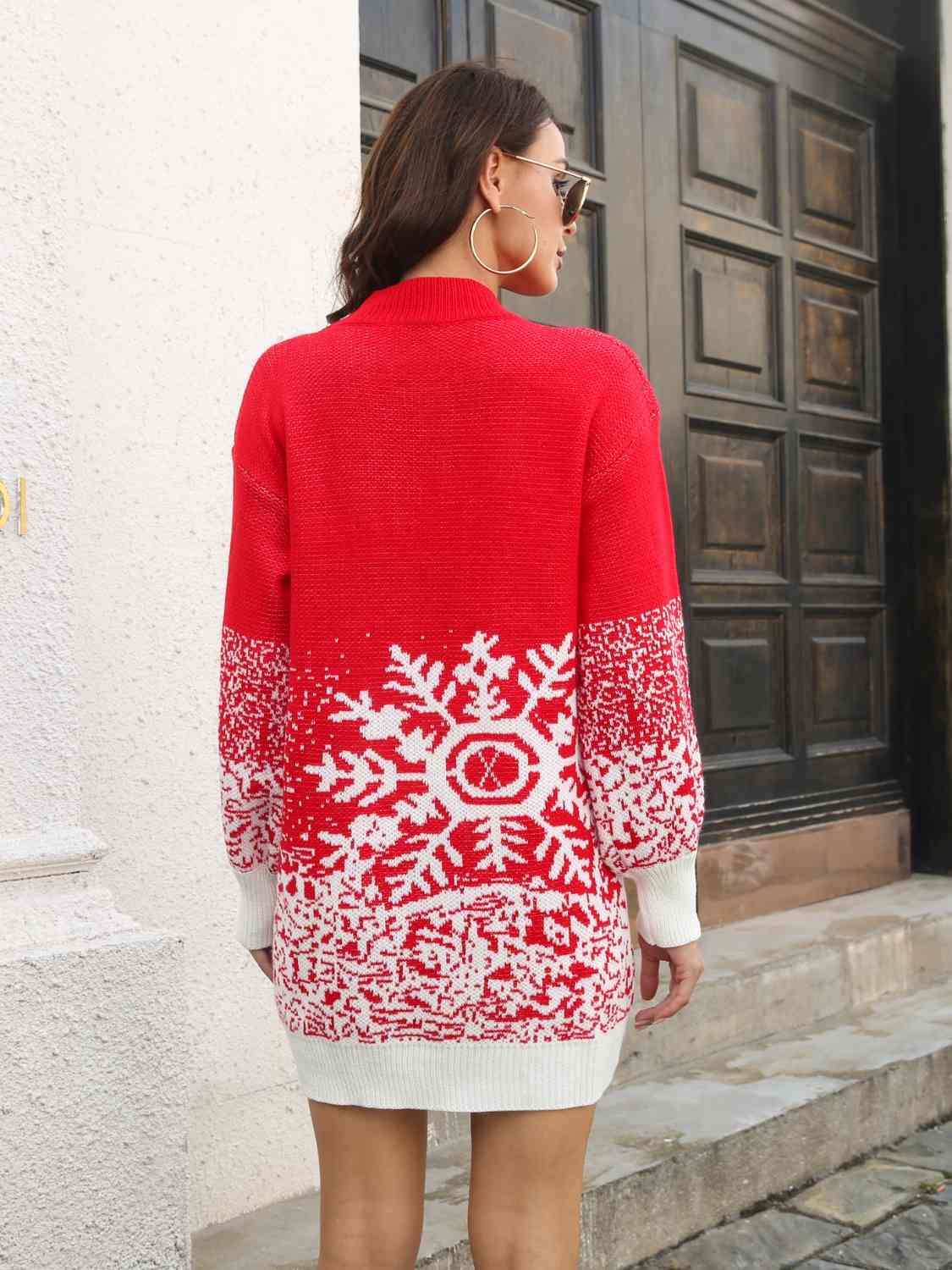 Snowflake Pattern Sweater Dress | Sugarz Chique Boutique