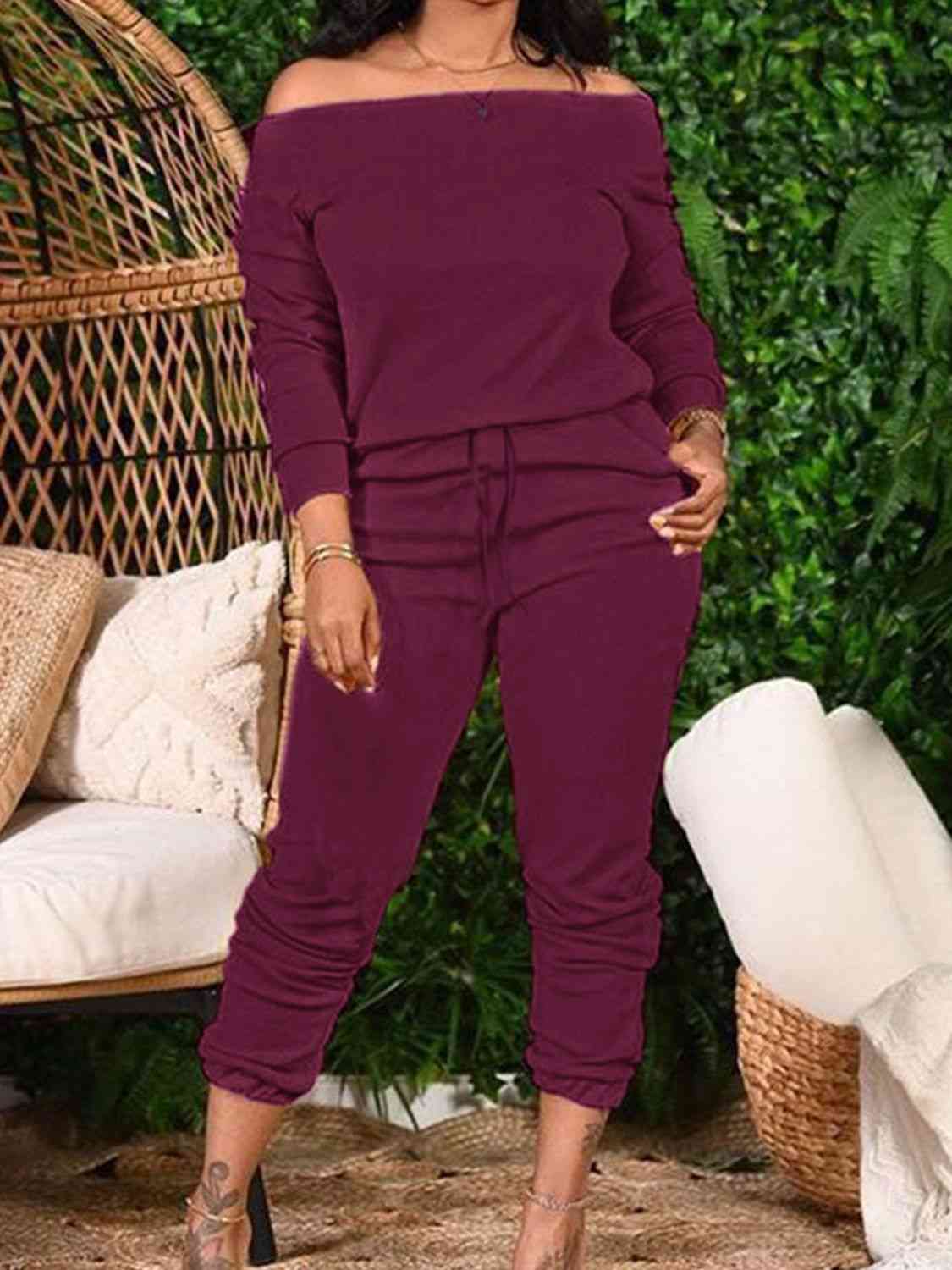 Off-Shoulder Top and Pants Set | Sugarz Chique Boutique