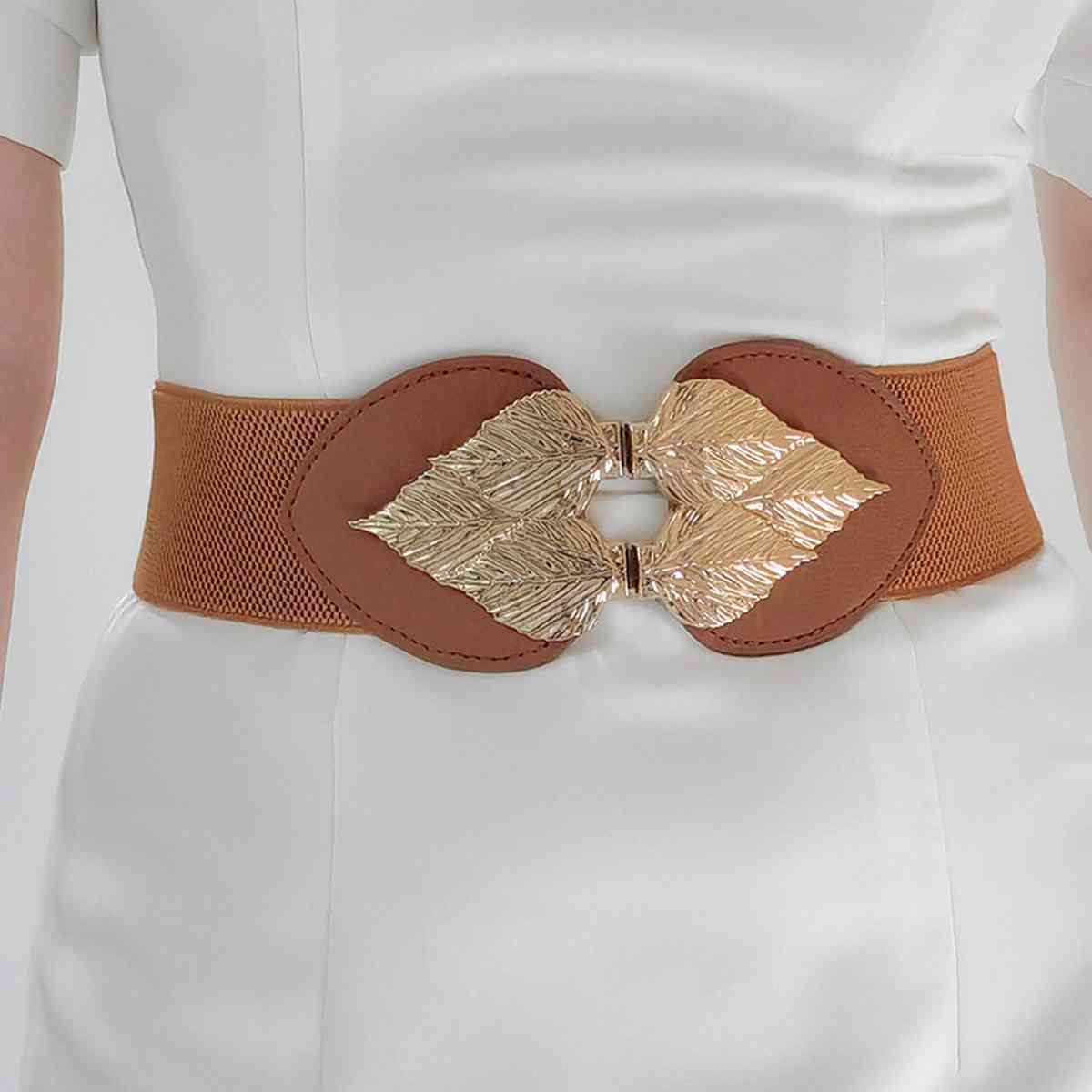 Alloy Leaf Buckle Elastic Belt | Sugarz Chique Boutique