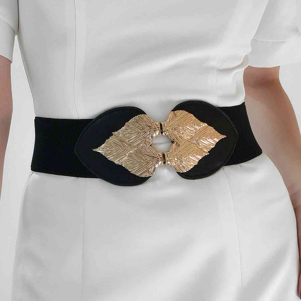 Alloy Leaf Buckle Elastic Belt | Sugarz Chique Boutique