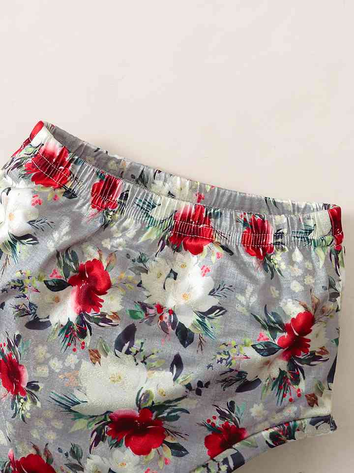 Fringe Detail SASSY Graphic T-Shirt and Floral Print Shorts Set | Sugarz Chique Boutique
