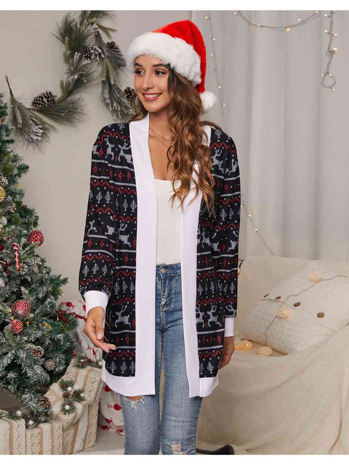 Christmas Open Front Cardigan | Sugarz Chique Boutique